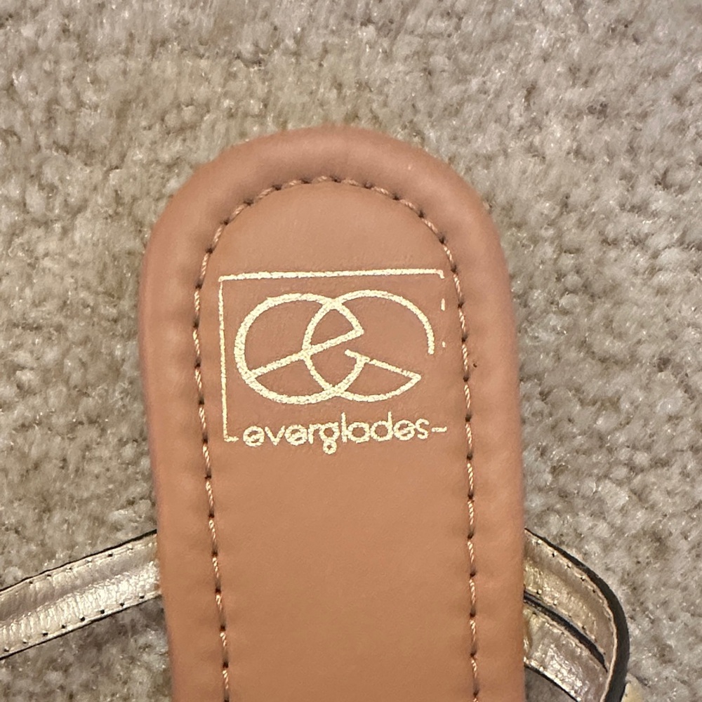Everglades Mimi Black and Gold Studded Sandals - Picture 2 of 4